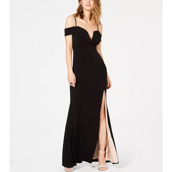 City‎ Studio Juniors Size 11 Off-Shoulder Estilo Long Dress High Slit Sweetheart - Picture 1 of 11